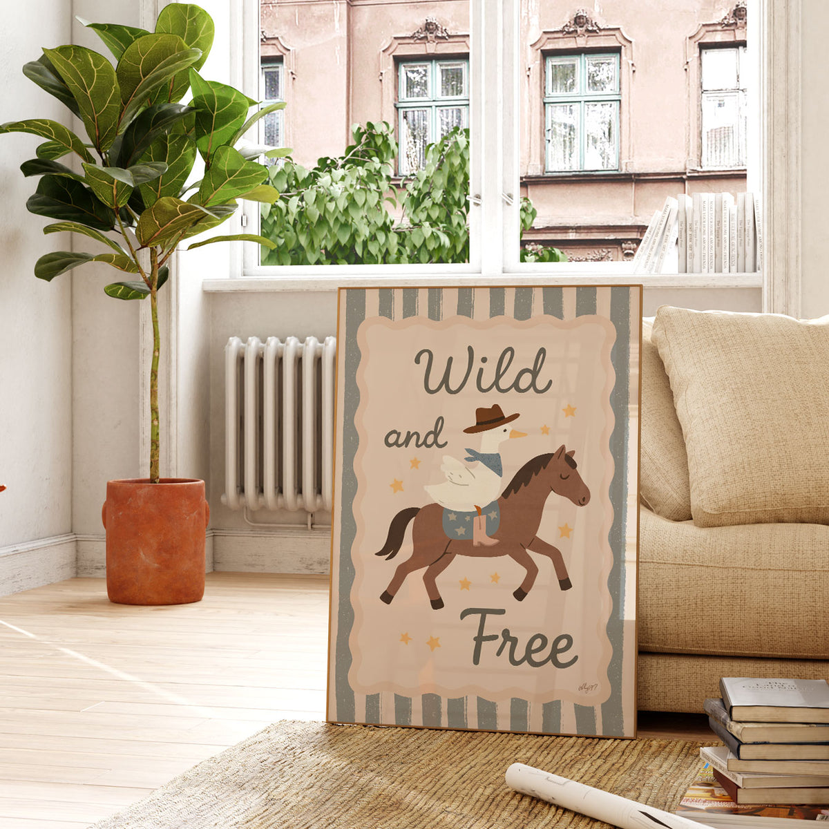Wild And Free Cream Poster