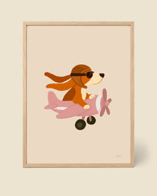Poster "Hund im Flugzeug"