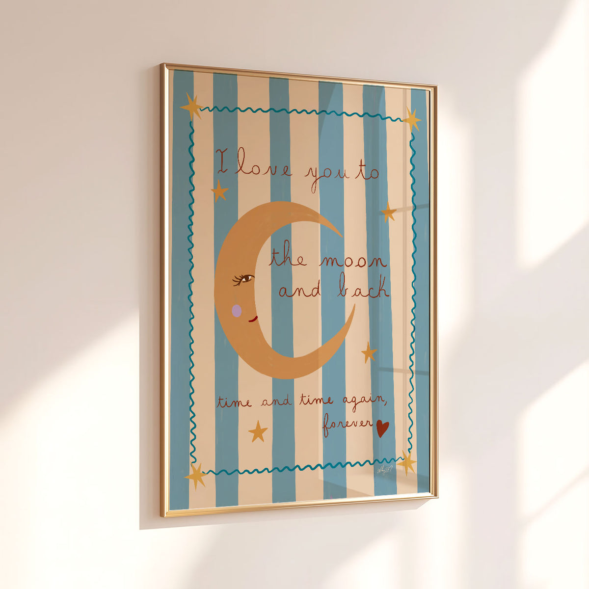 Love You To The Moon Checks Poster