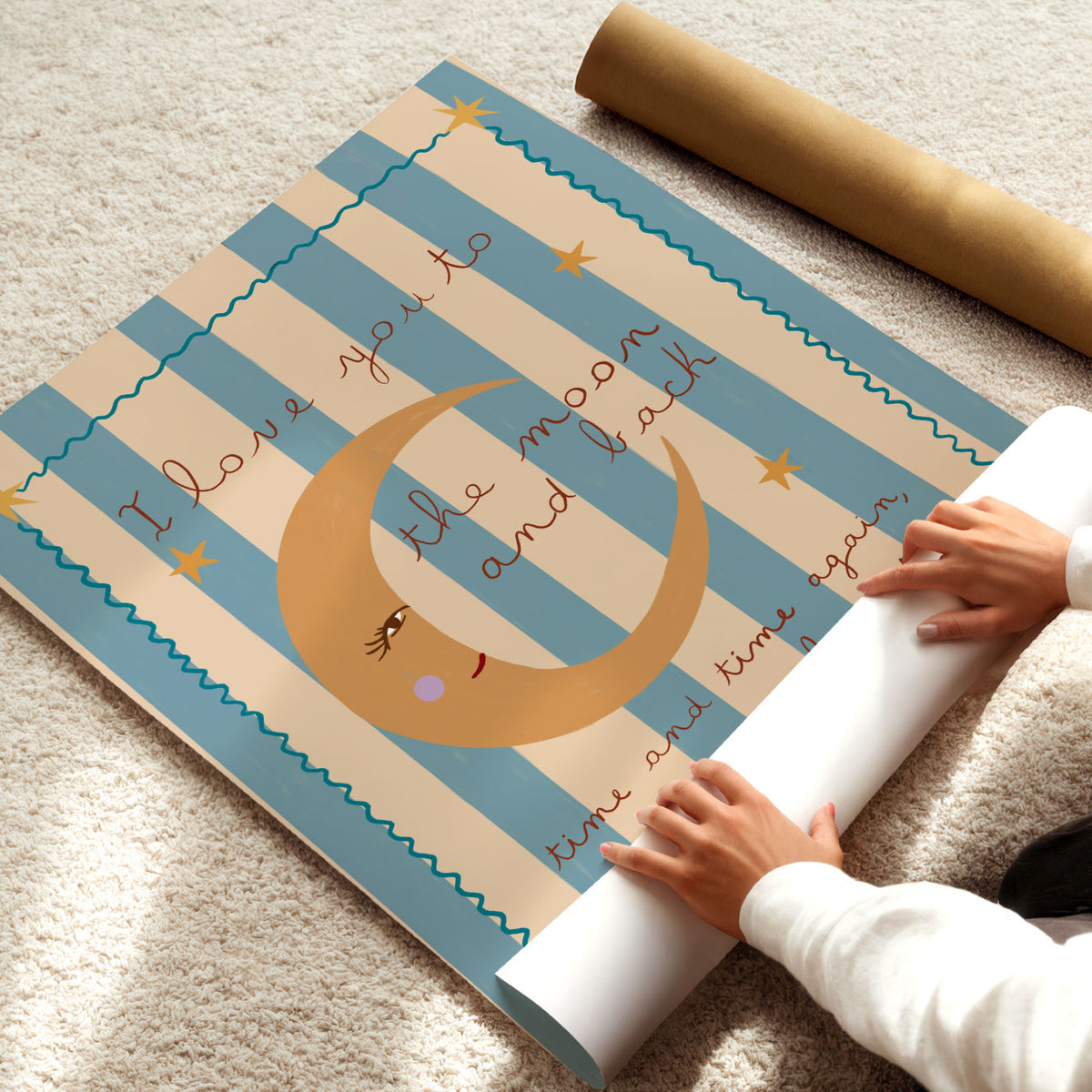 Love You To The Moon Checks Poster