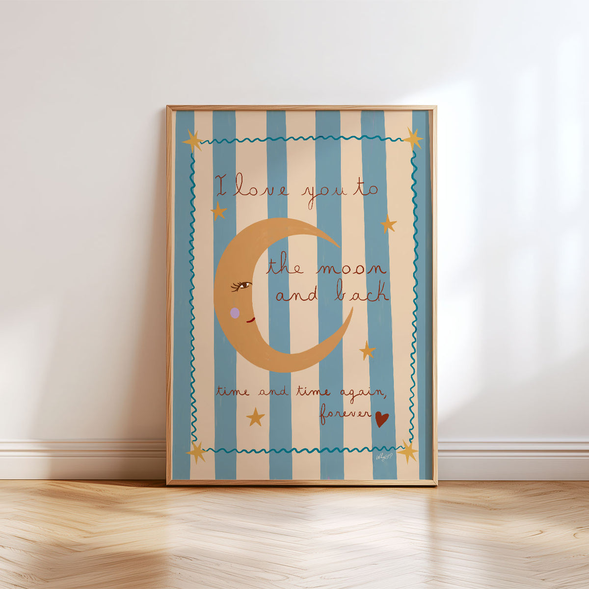 Love You To The Moon Checks Poster