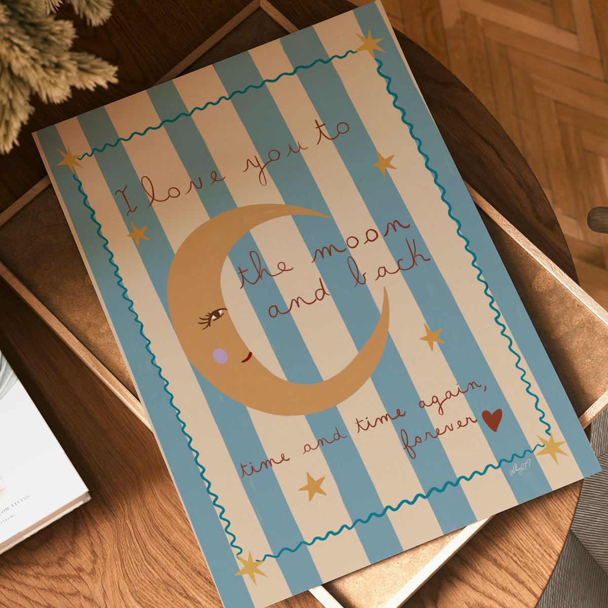 Love You To The Moon Checks Poster