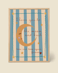 Póster Te Quiero Hasta la Luna a Cuadros