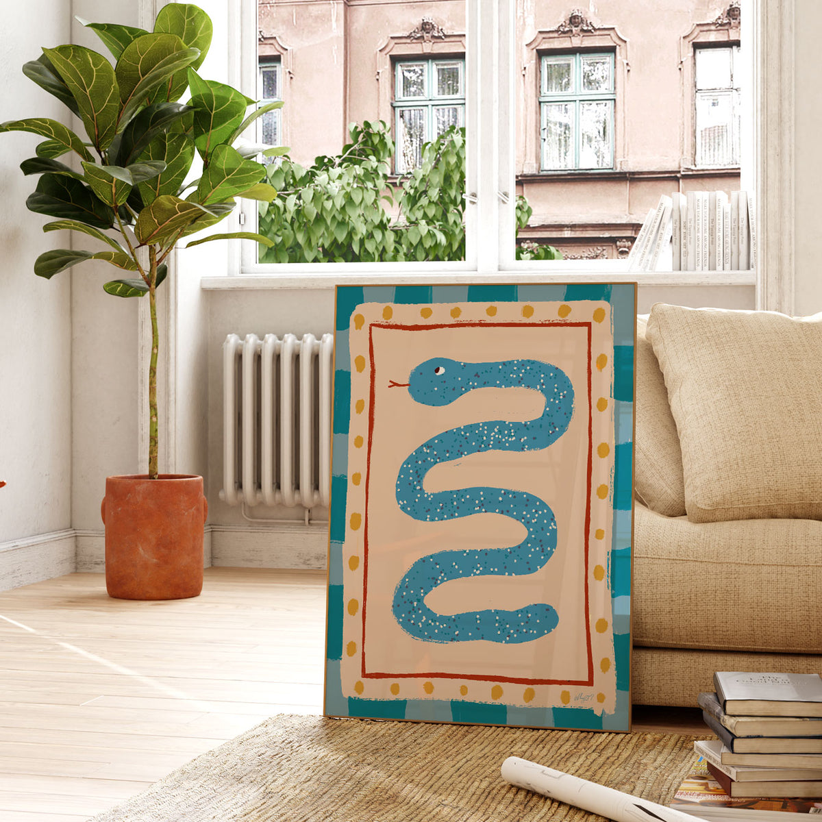 Blue Snake Poster