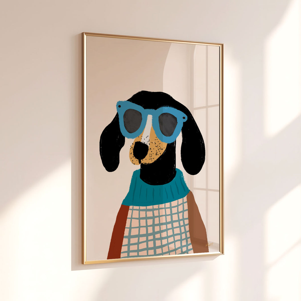 Cardigan Dog Blue Poster