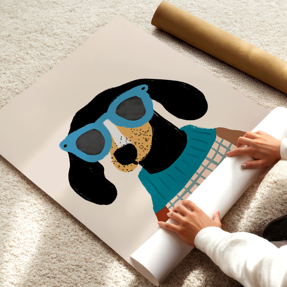 Cardigan Dog Blue Poster