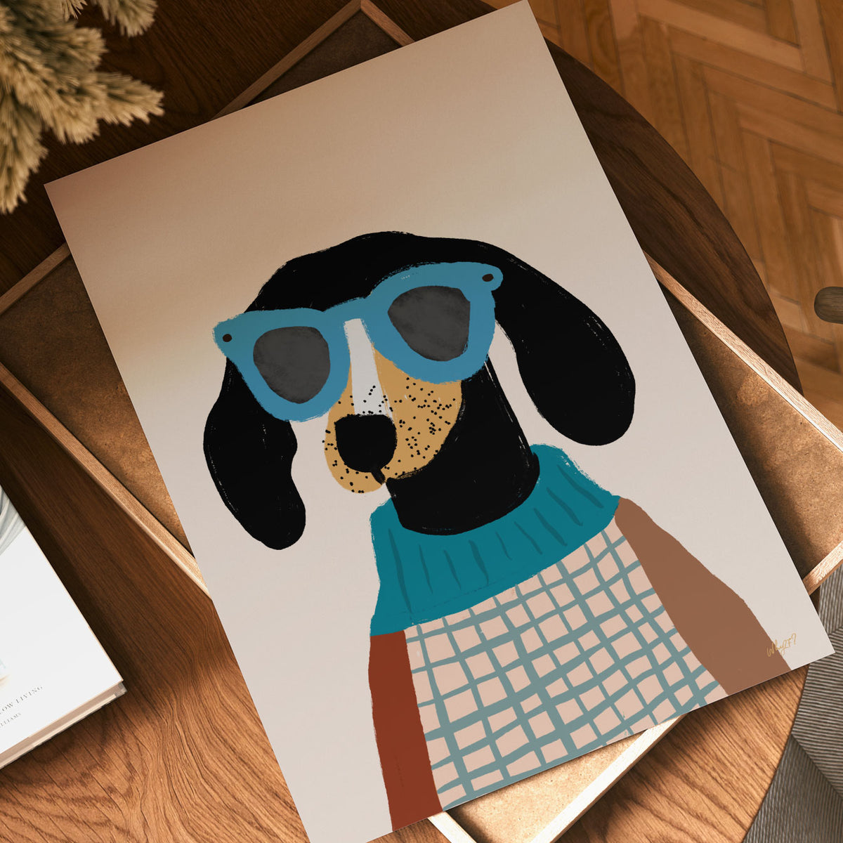 Cardigan Dog Blue Poster