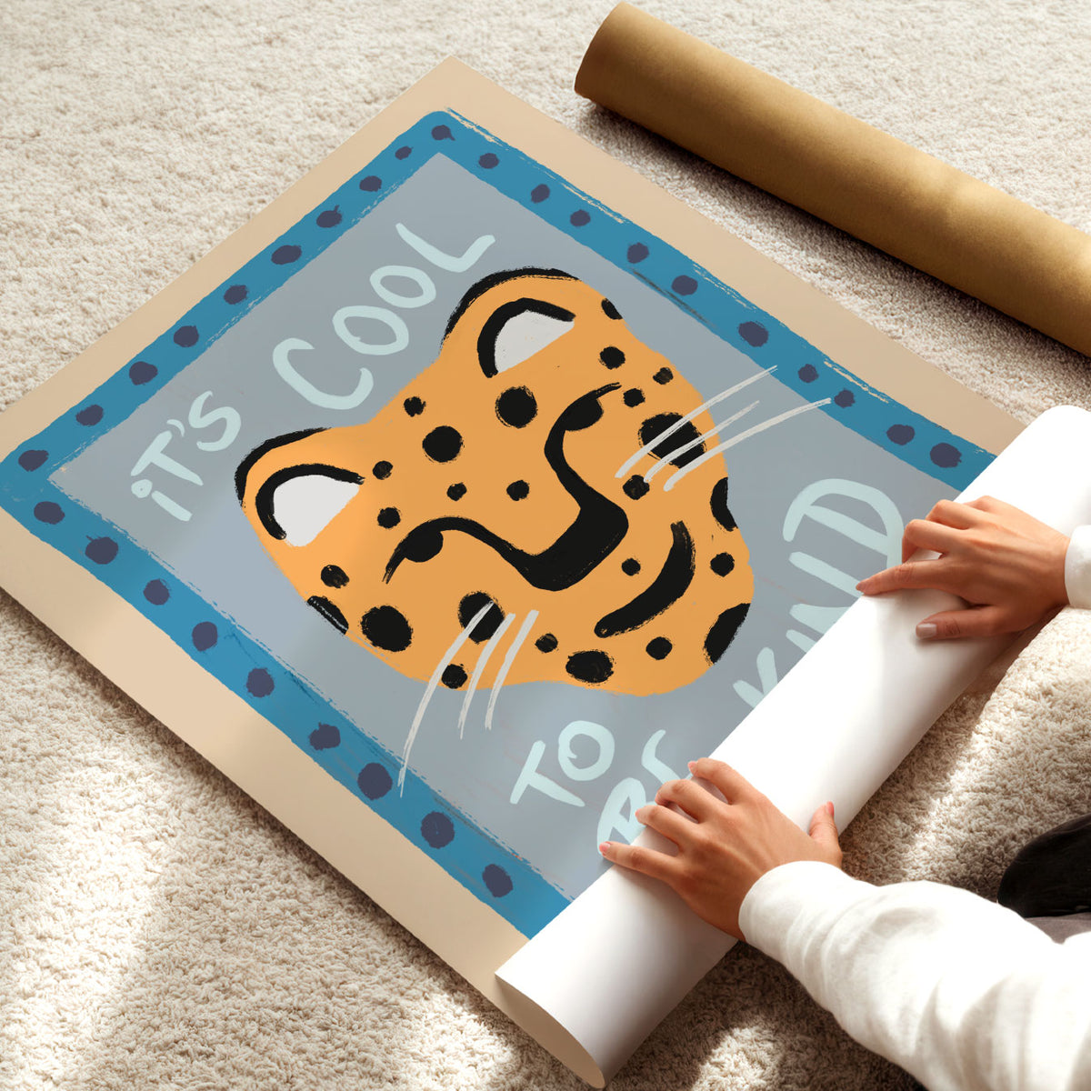 Its Cool To Be Kind Blue Poster
