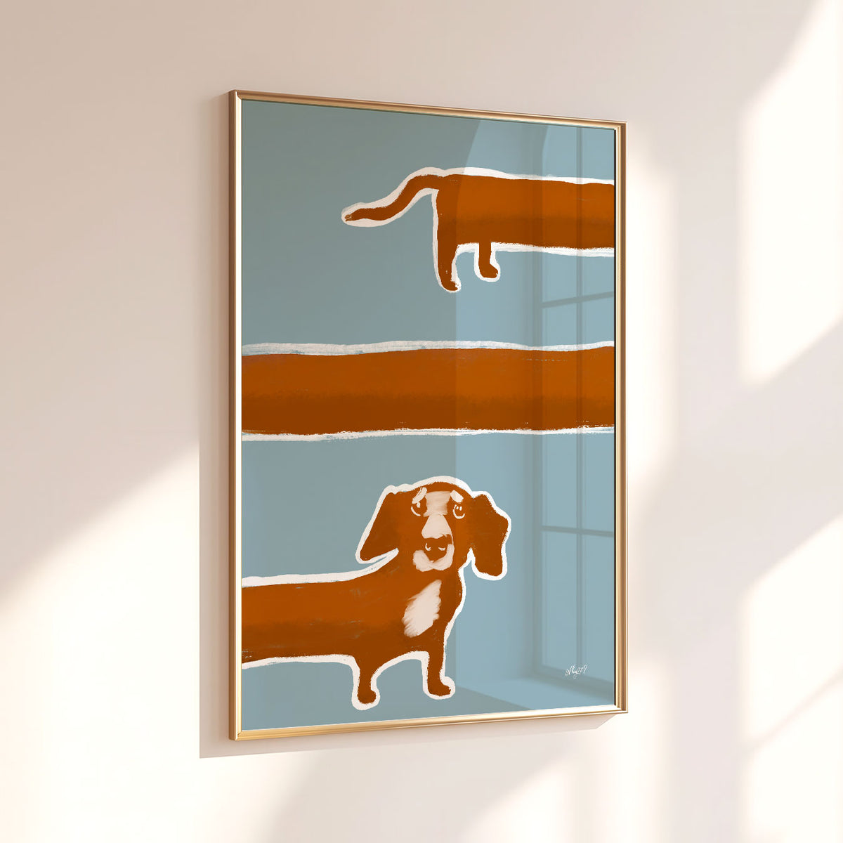 Long Dogs Blue Poster