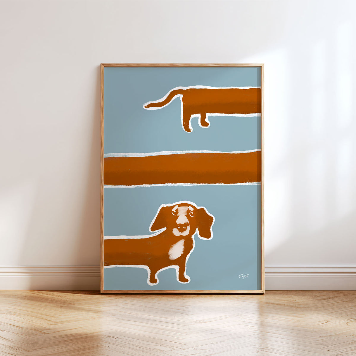 Long Dogs Blue Poster