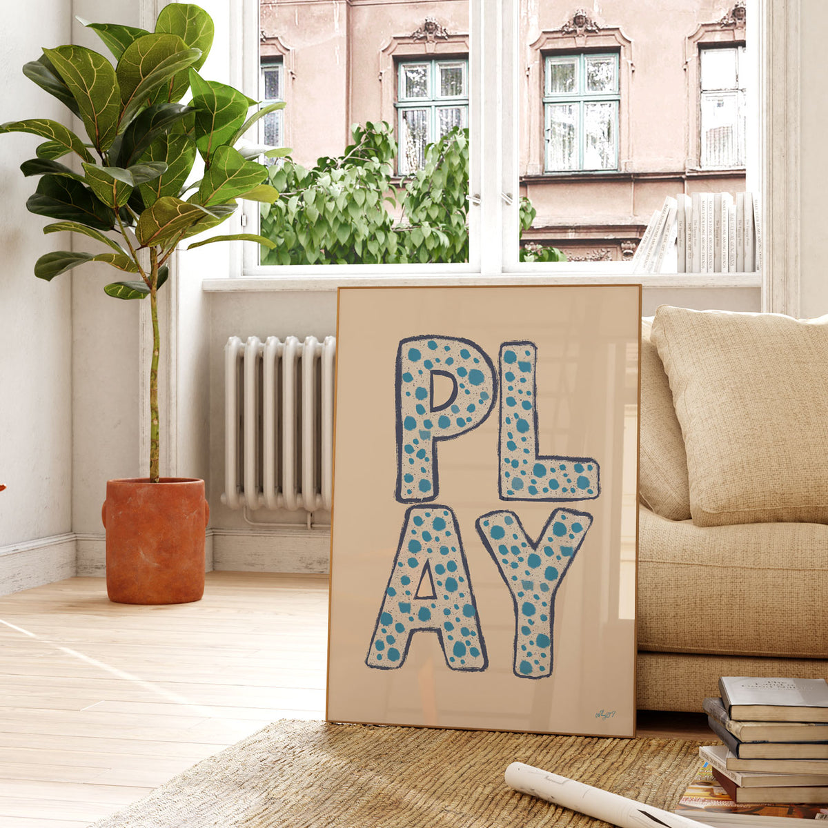 Play Blue Letters Poster