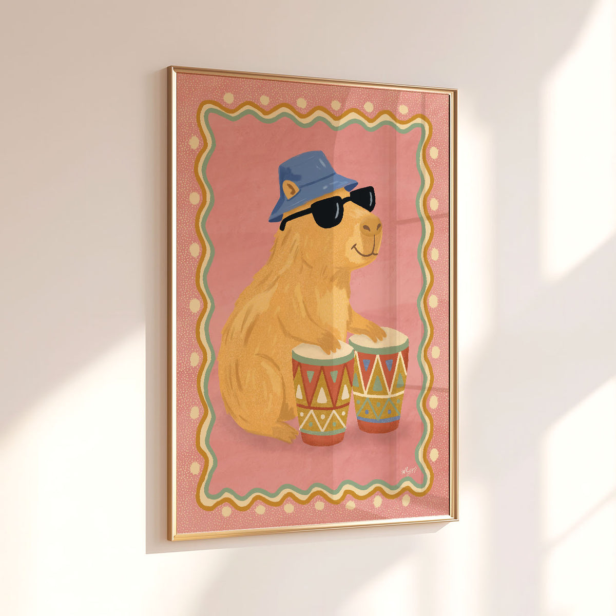 Capybara Drum Poster