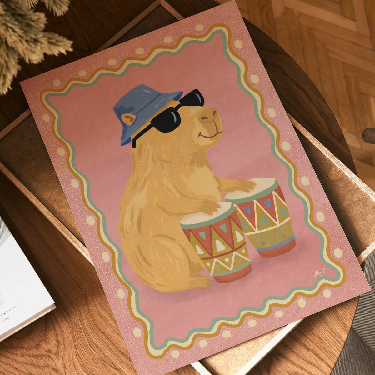 Capybara Drum Poster