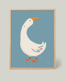 Affiche Canard Blanc sur Bleu