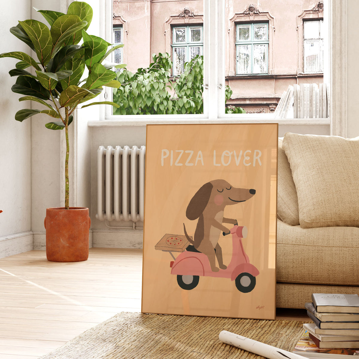 Pizza Lover Dog Poster