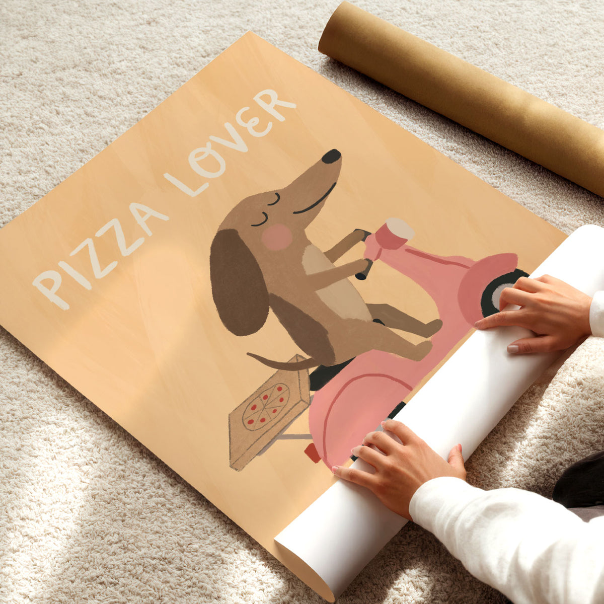 Pizza Lover Dog Poster