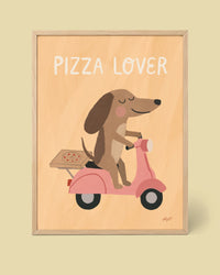 Lámina Perro Amante de la Pizza