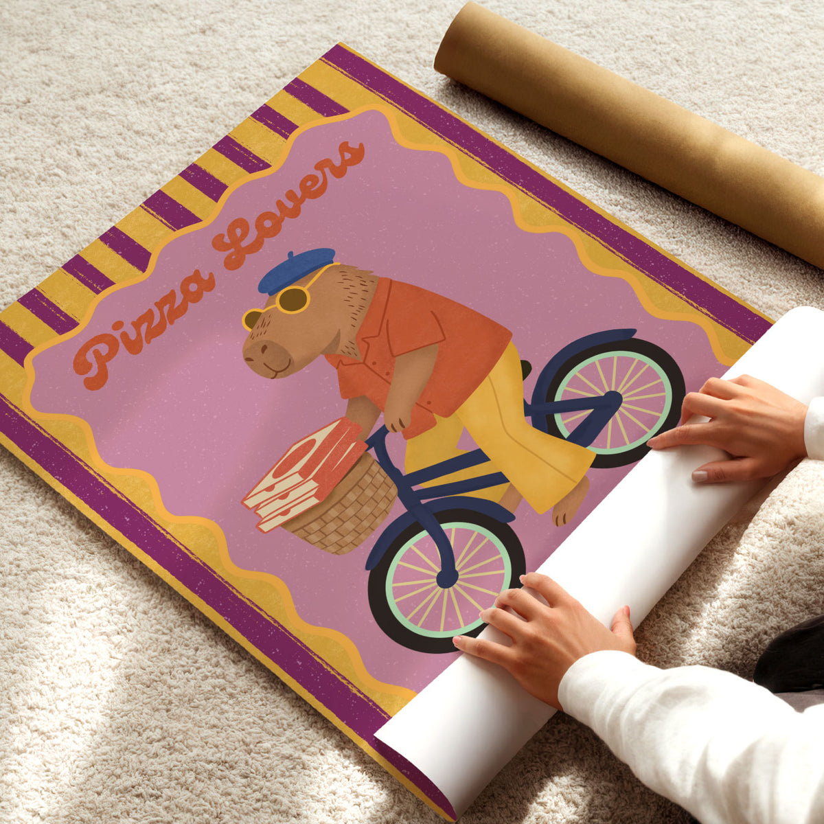Pizza Capybara Poster