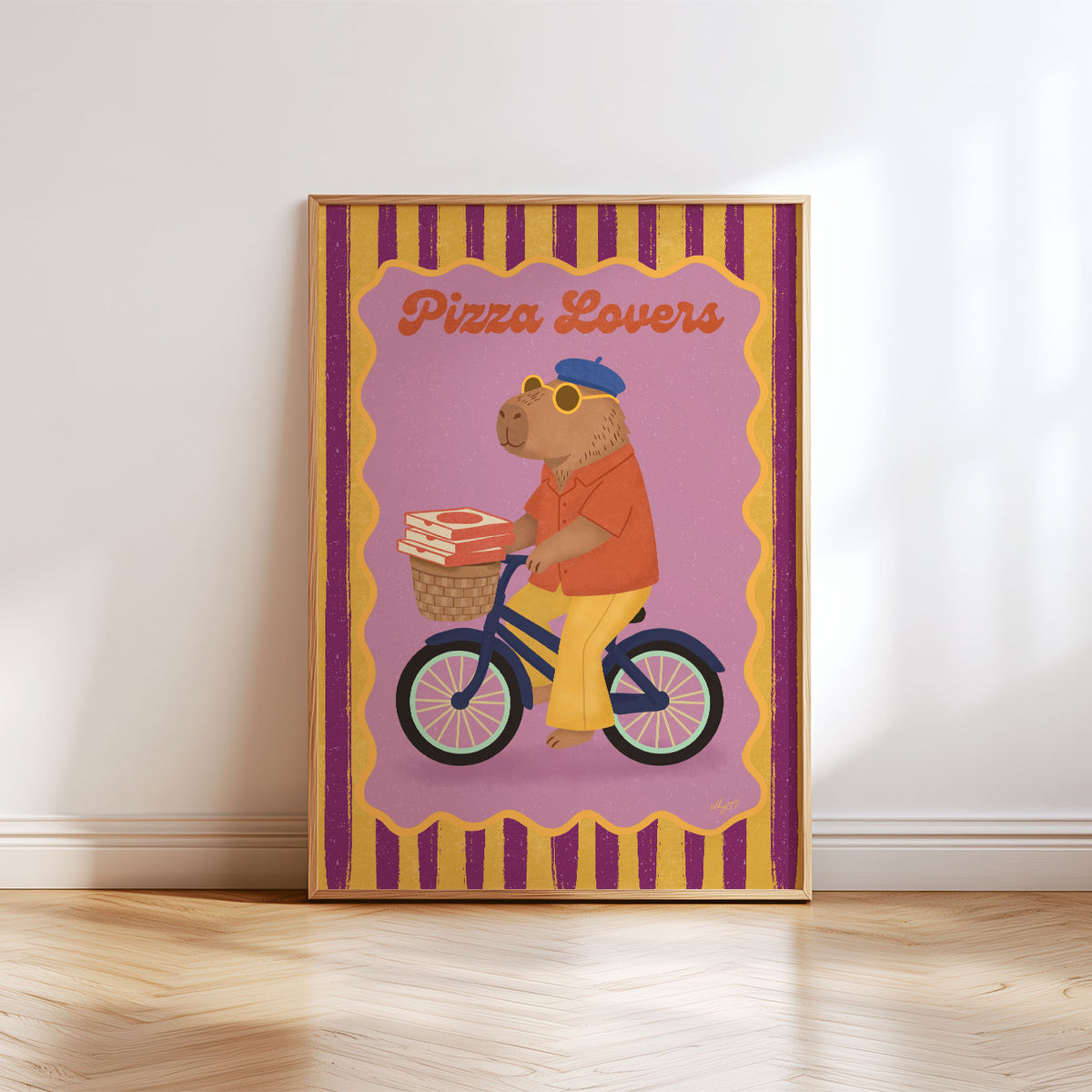 Pizza Capybara Poster