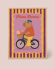 Poster Capybara à la Pizza
