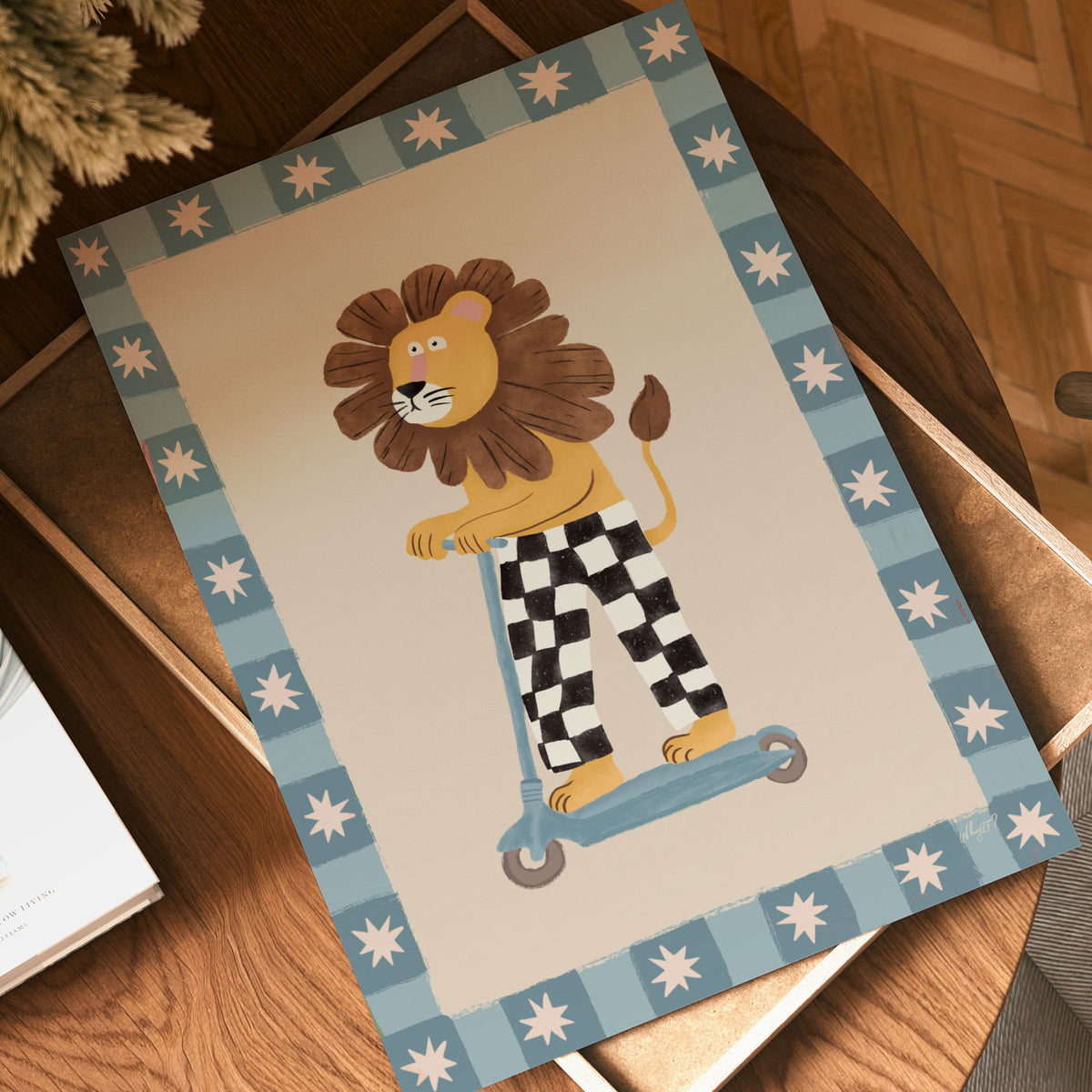 Star Scooter Lion Poster