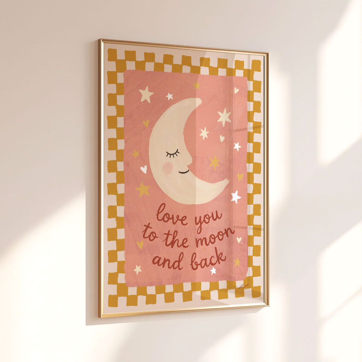 Love You To The Moon Checks Poster II