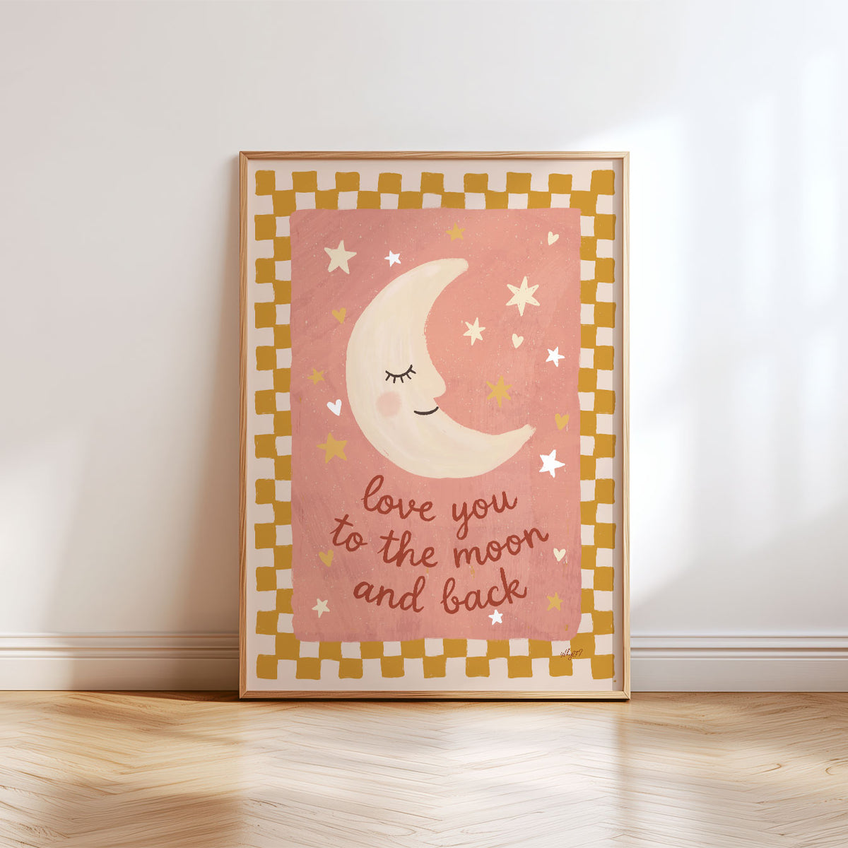 Love You To The Moon Checks Poster II