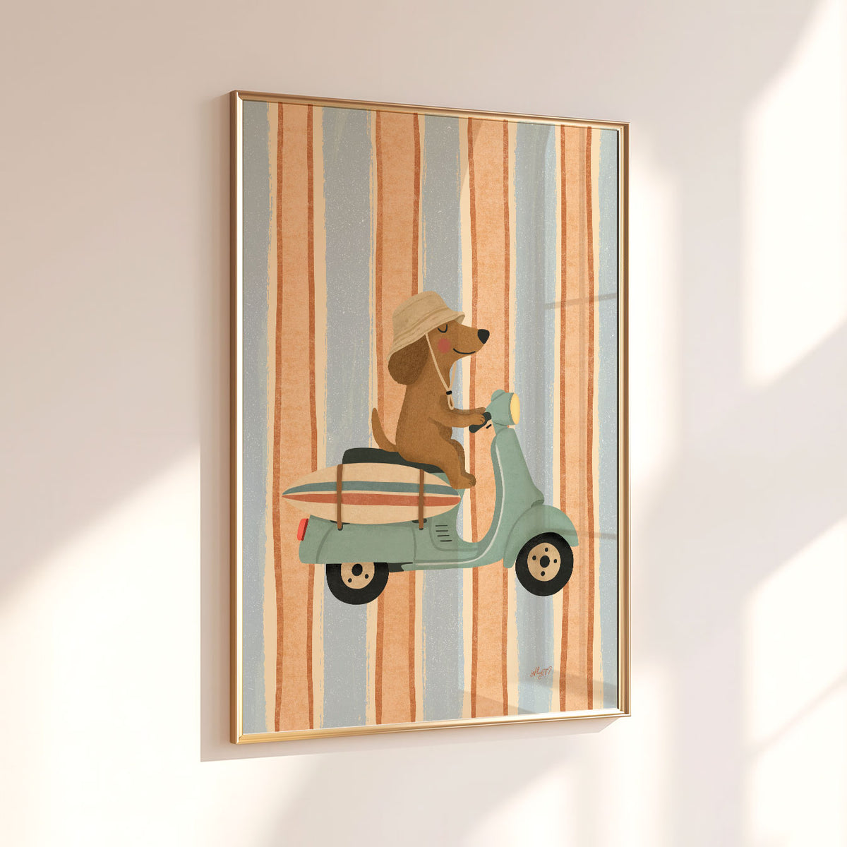 Surf Bike Dog Poster