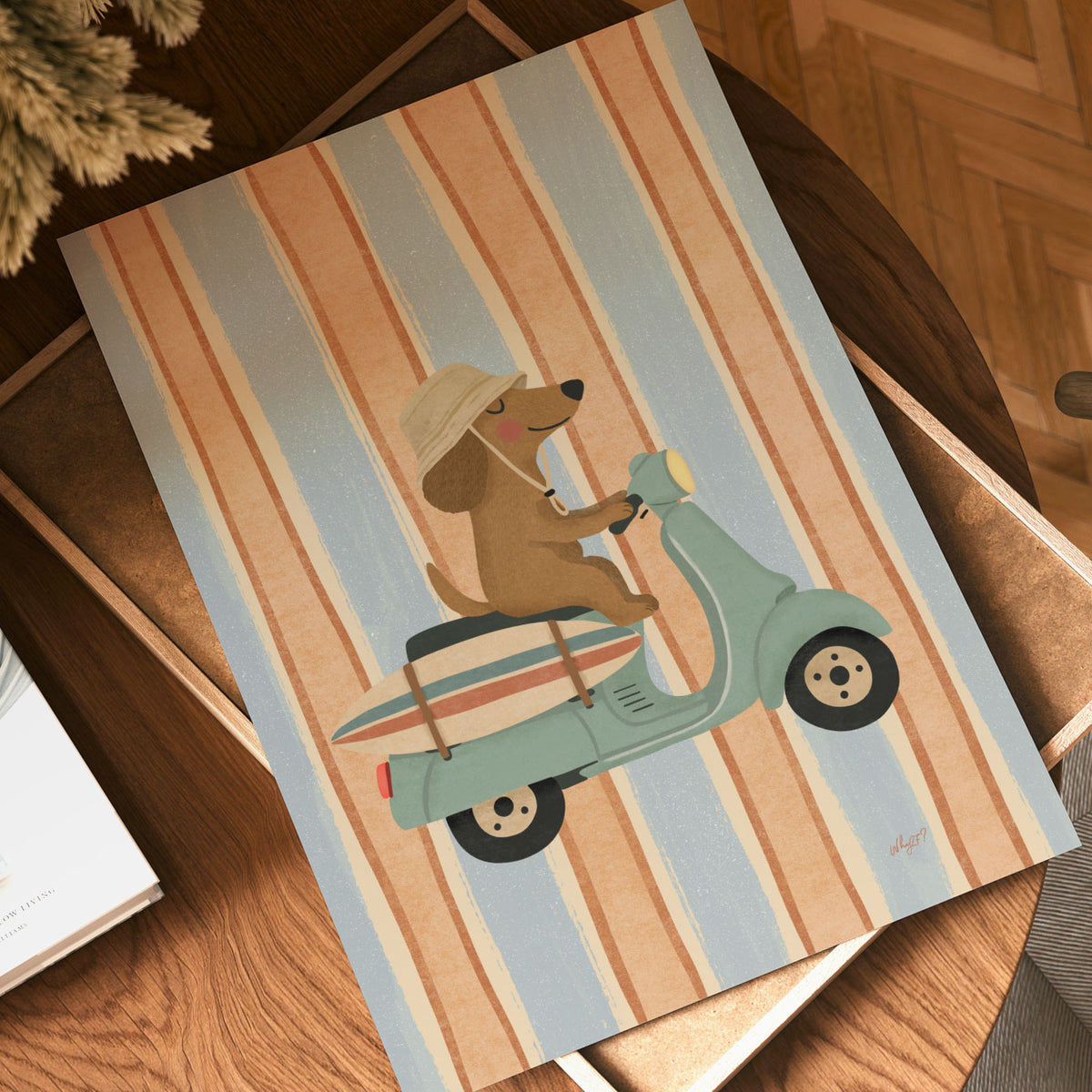 Surf Bike Dog Poster