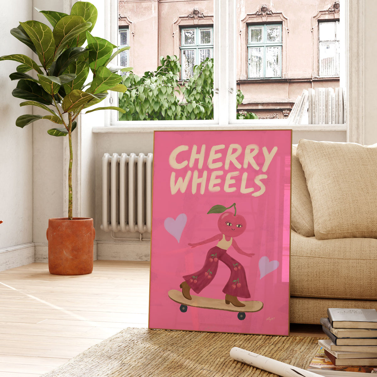 Cherry Wheels Poster