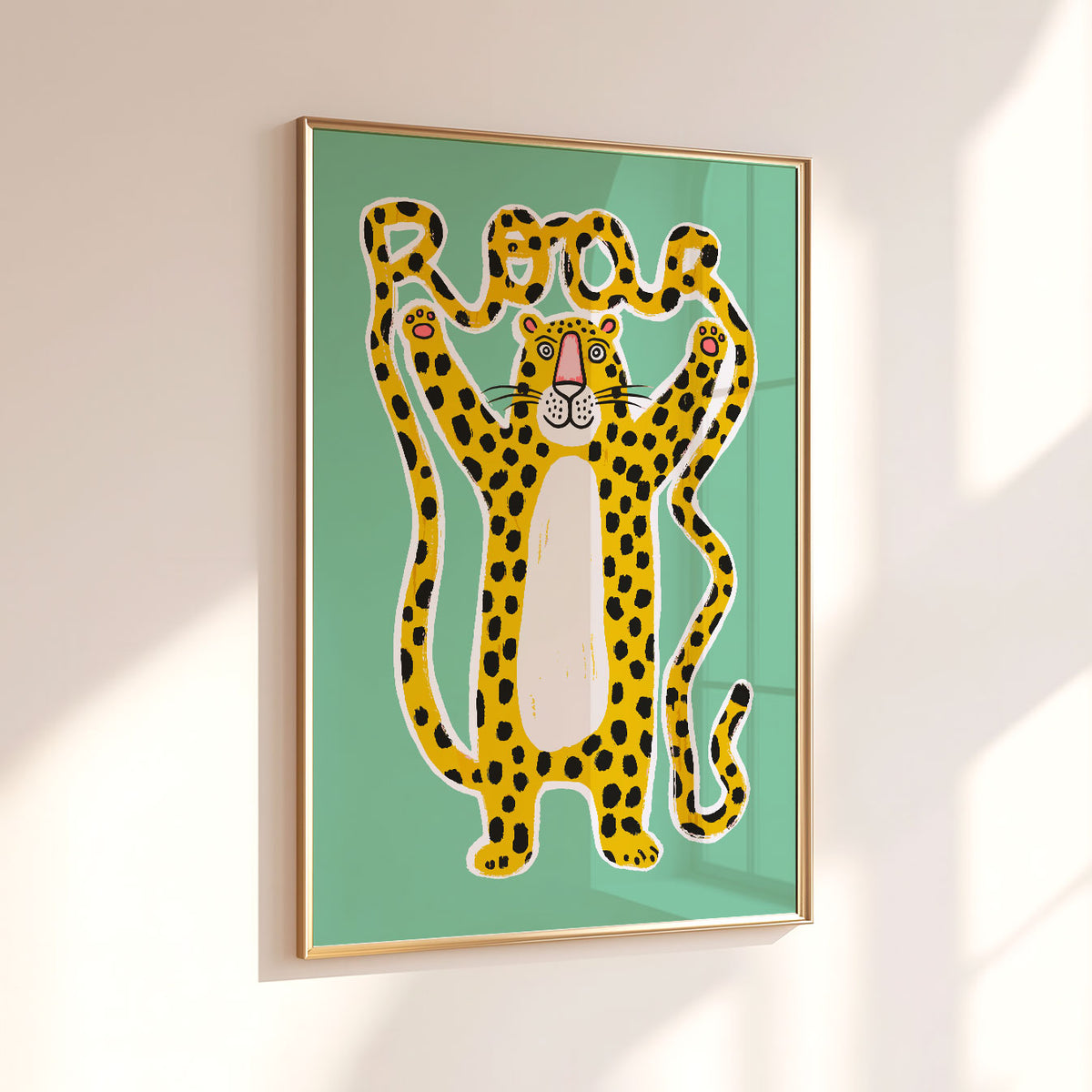 Roar Leopard Mint Poster