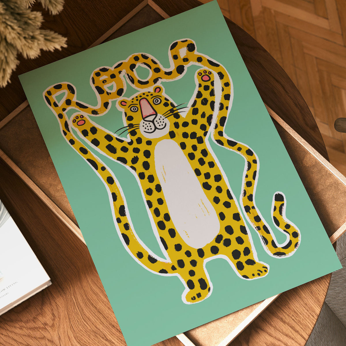 Roar Leopard Mint Poster