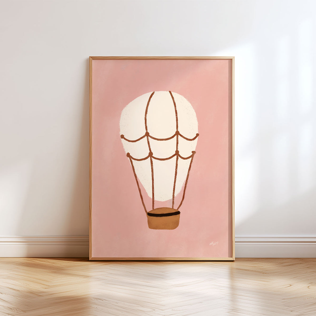 Pink Hot Air Balloon Poster
