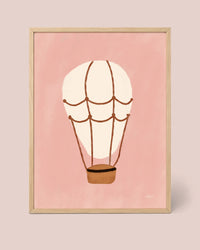 Rosa Heißluftballon Poster