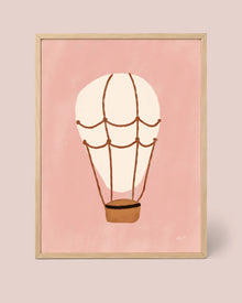 Rosa Heißluftballon Poster