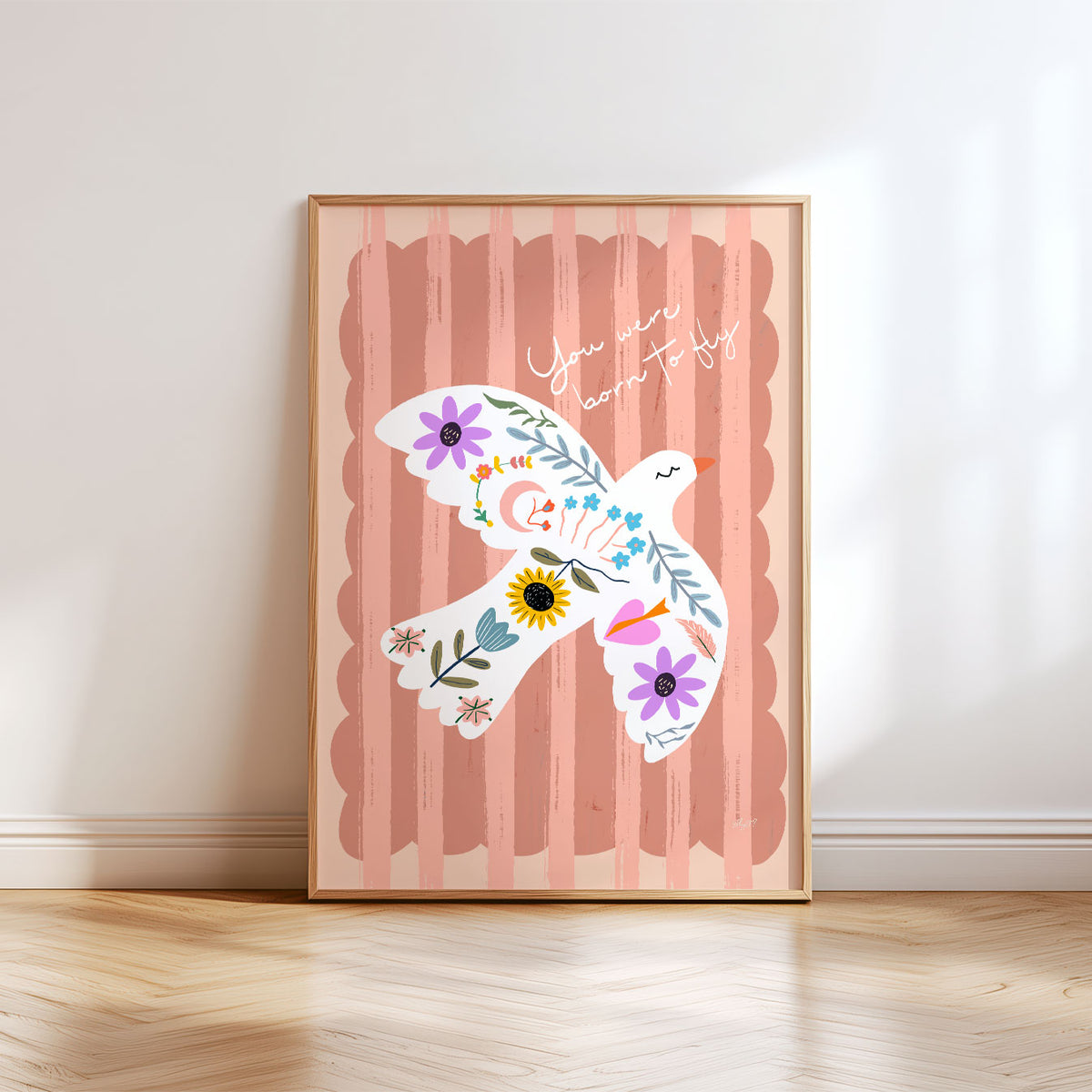 Born To Fly Bird Pink Poster