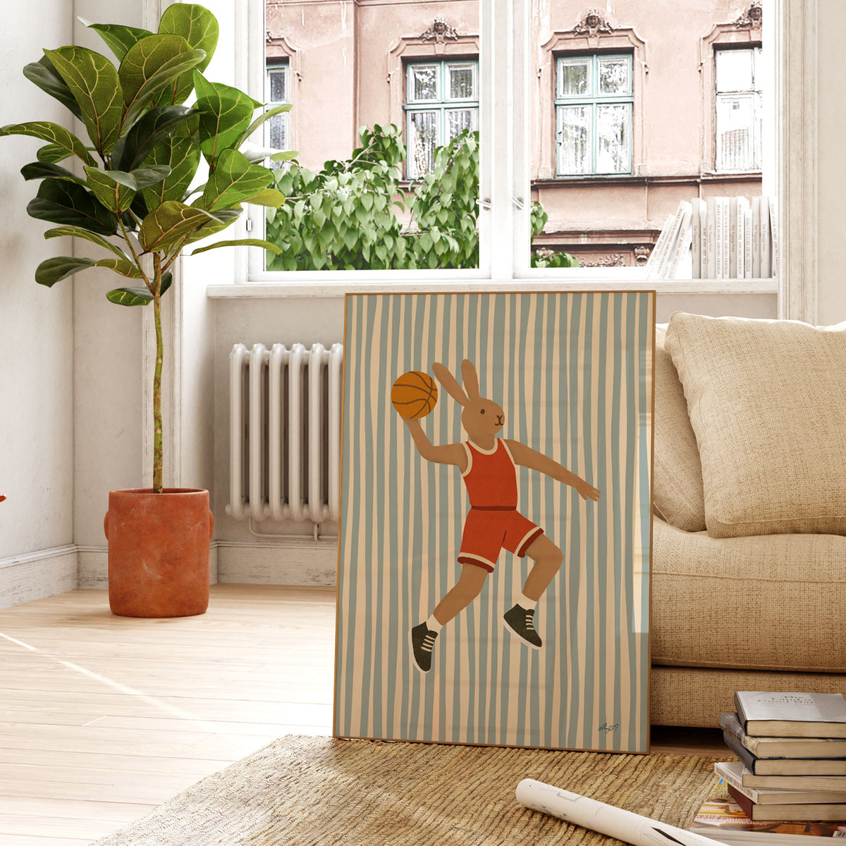 Basketball Rabbit Poster