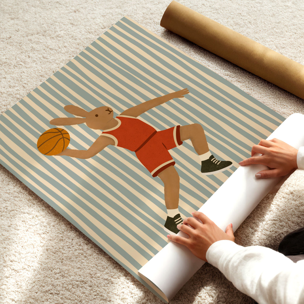Basketball Rabbit Poster
