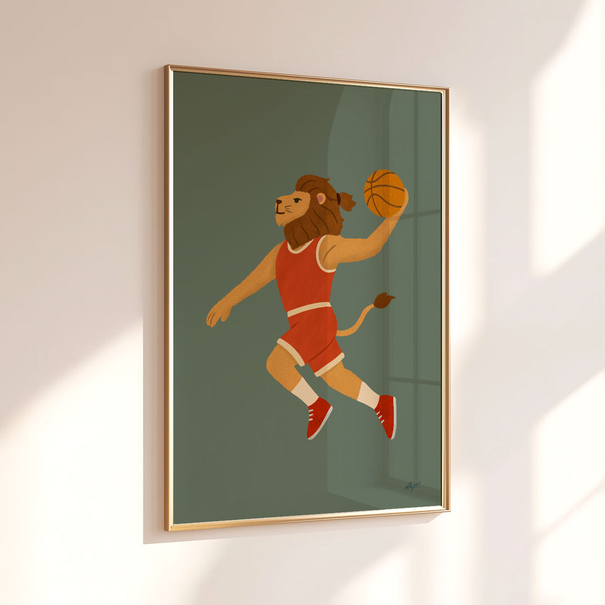 Basketball Lion Poster