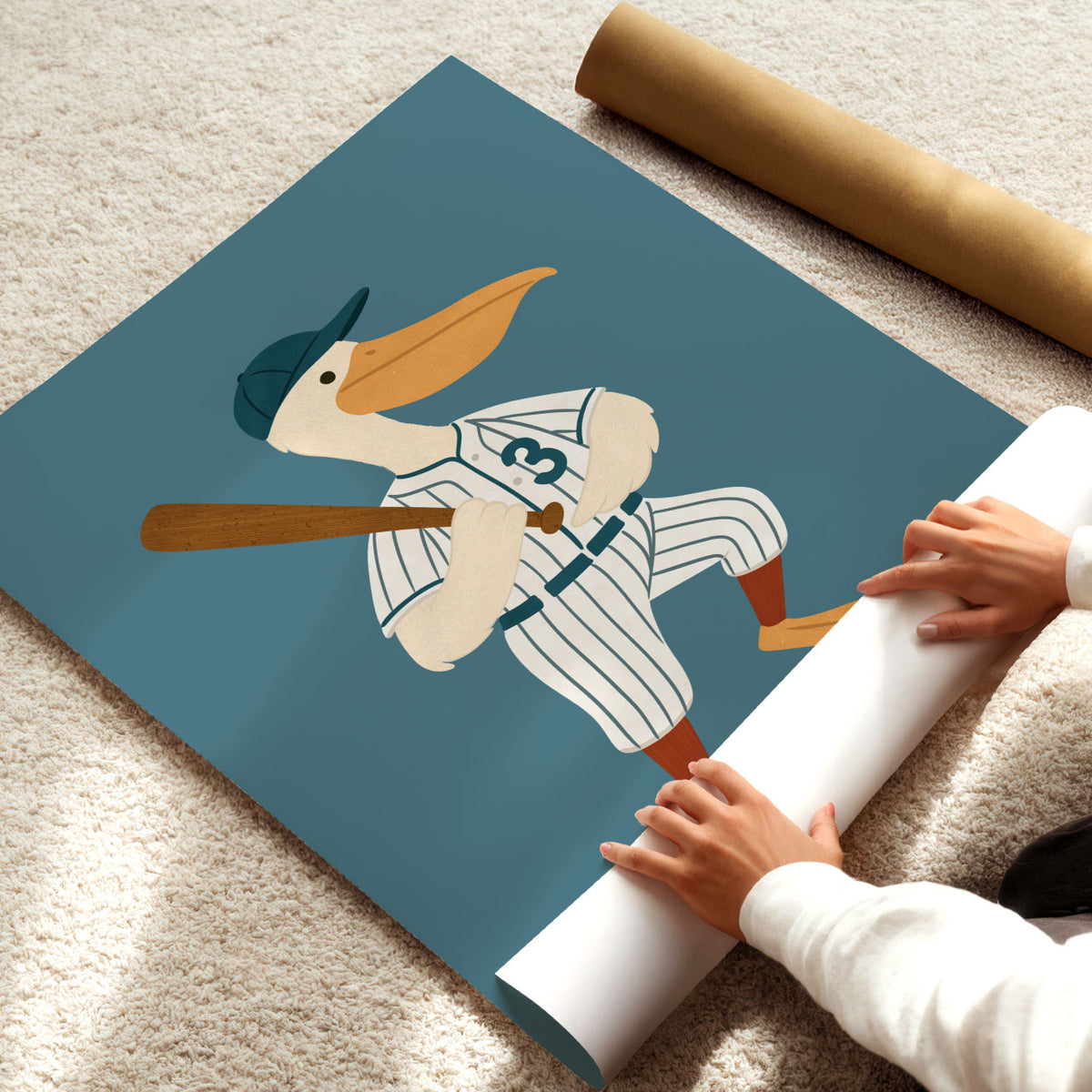 Baseball Pelican Poster