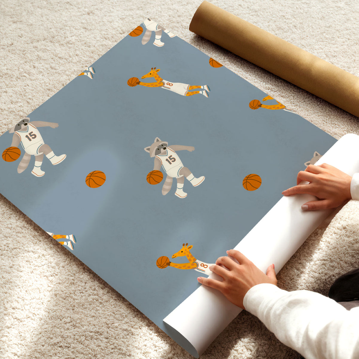 Basketball Animals Pattern Poster