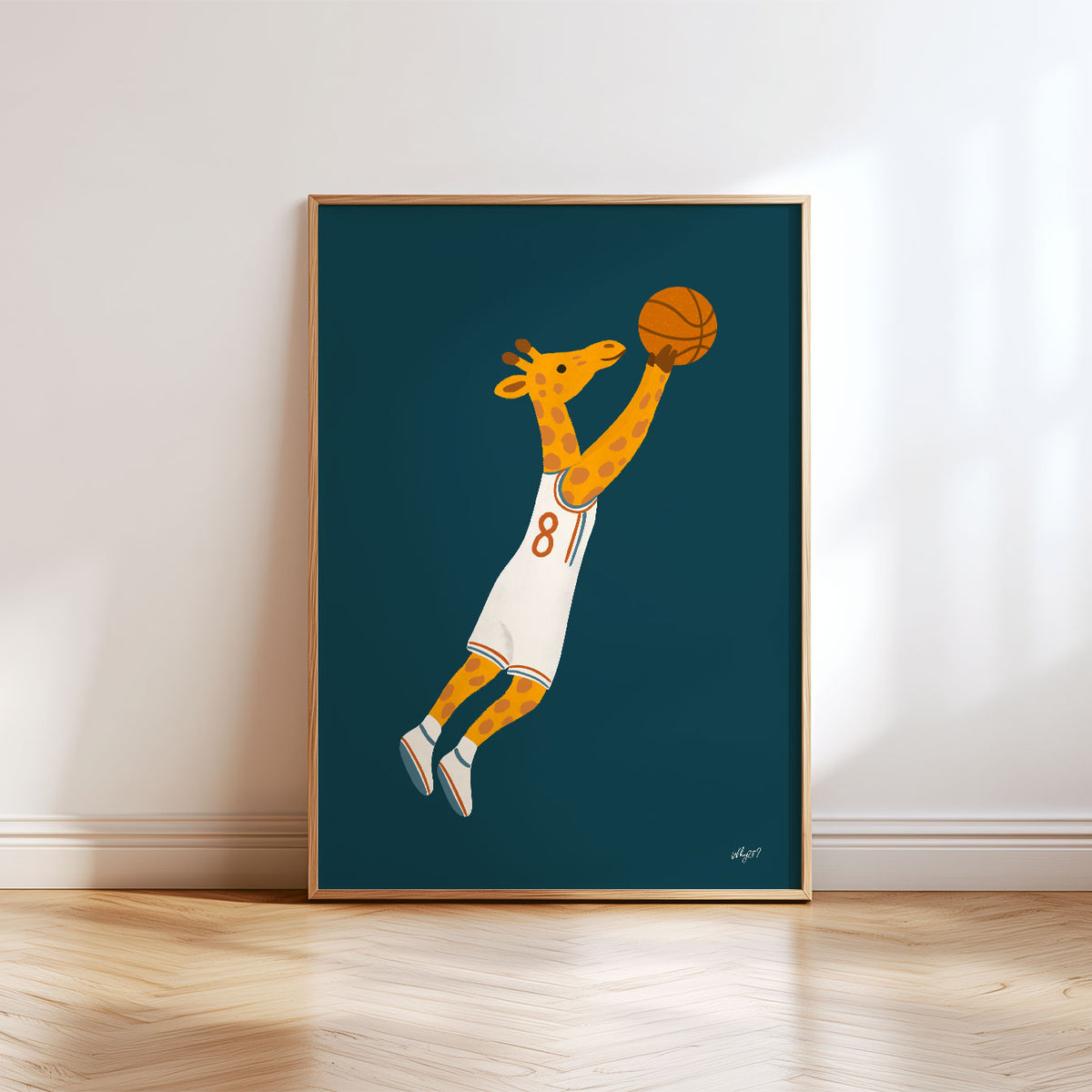 Basketball Giraffe Poster