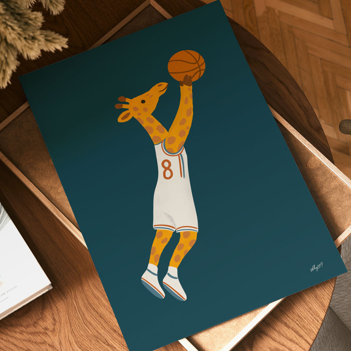 Basketball Giraffe Poster