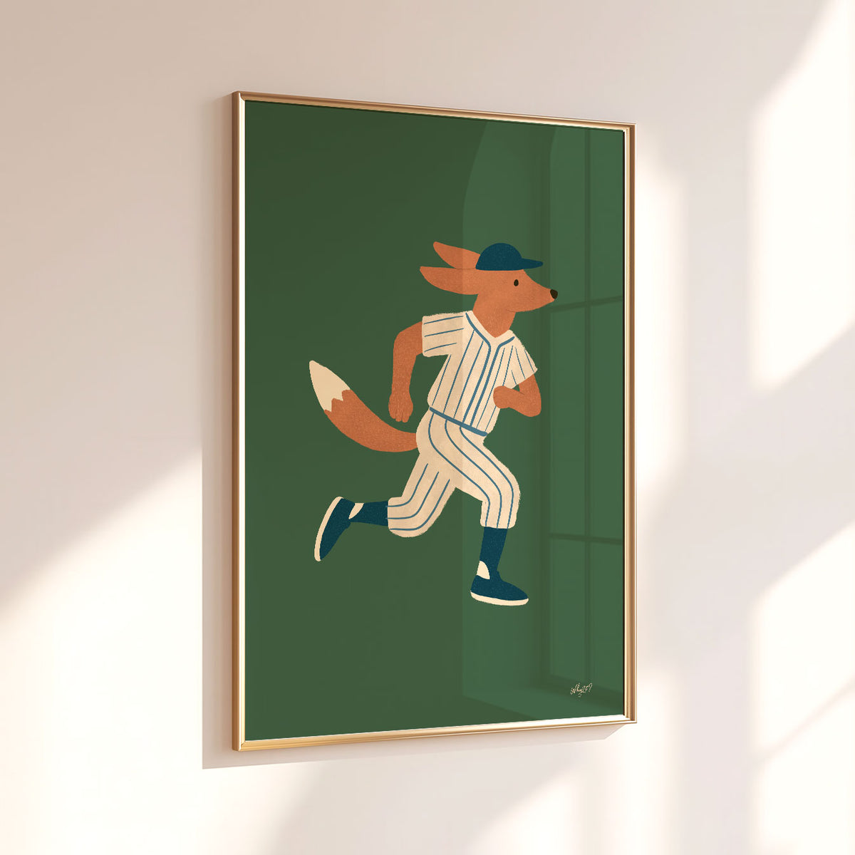 Baseball Fox Runner Poster