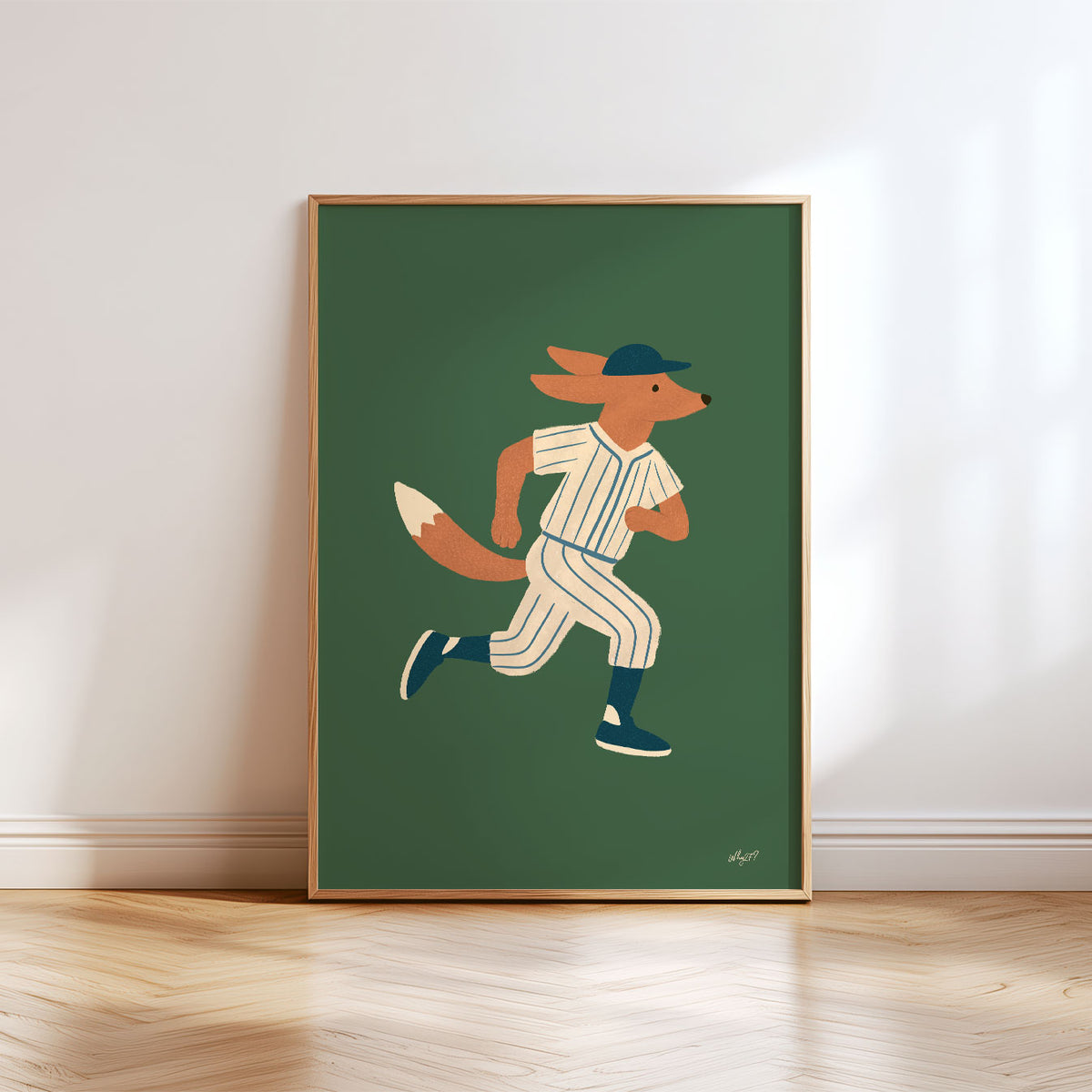Baseball Fox Runner Poster