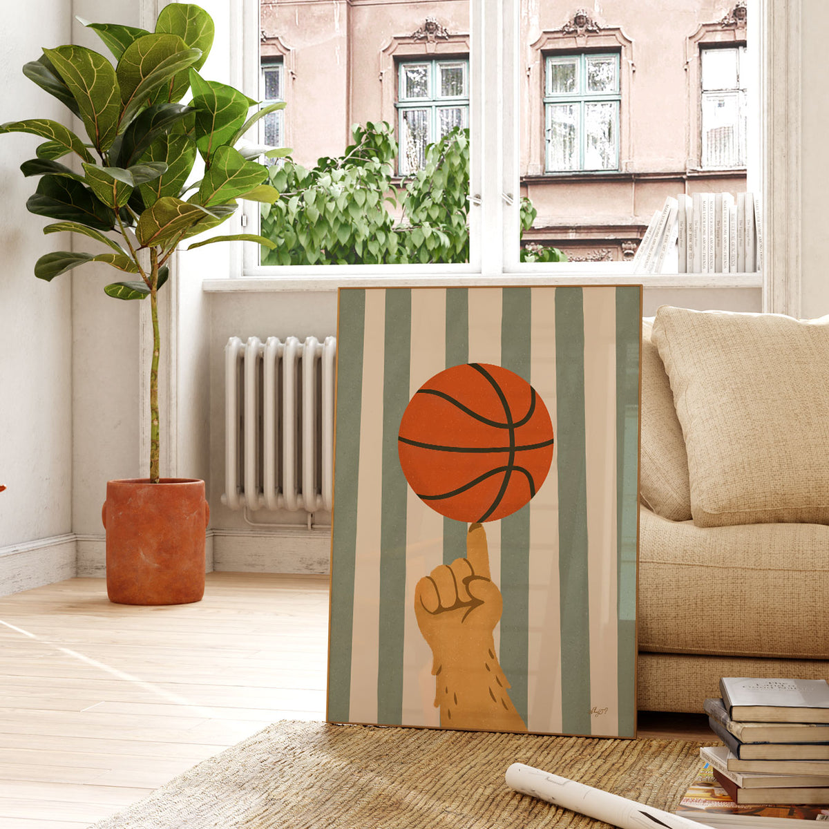 Spinning Basketball Poster