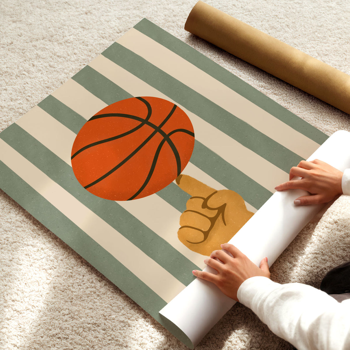 Spinning Basketball Poster