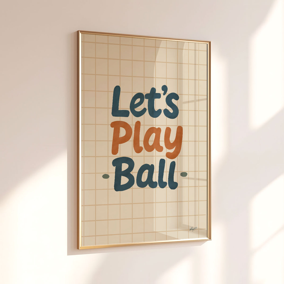 Lets Play Ball Grid Poster