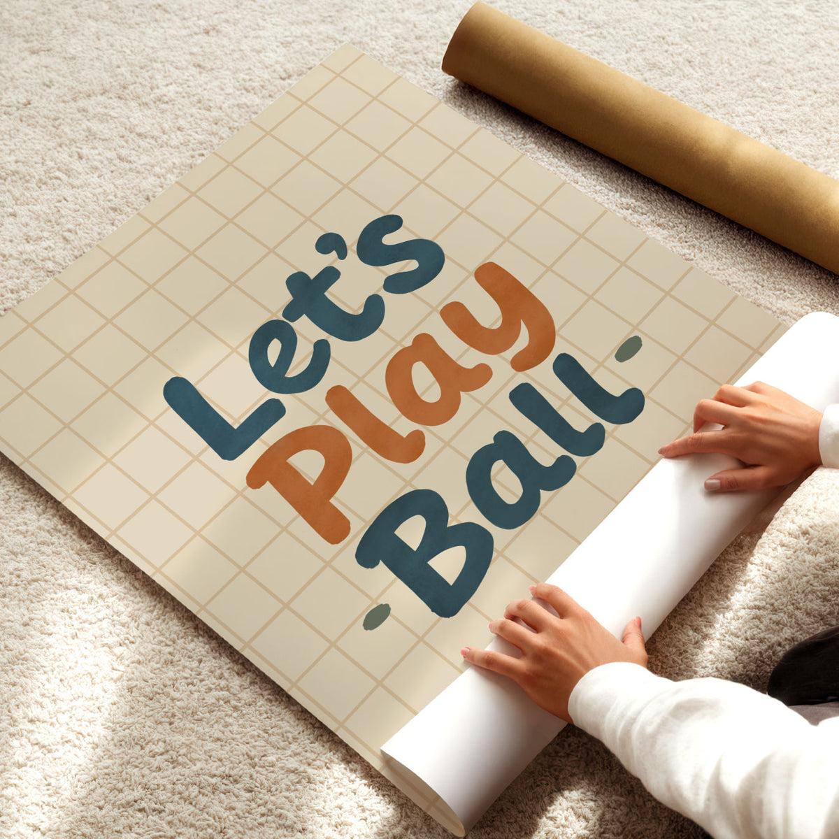 Lets Play Ball Grid Poster