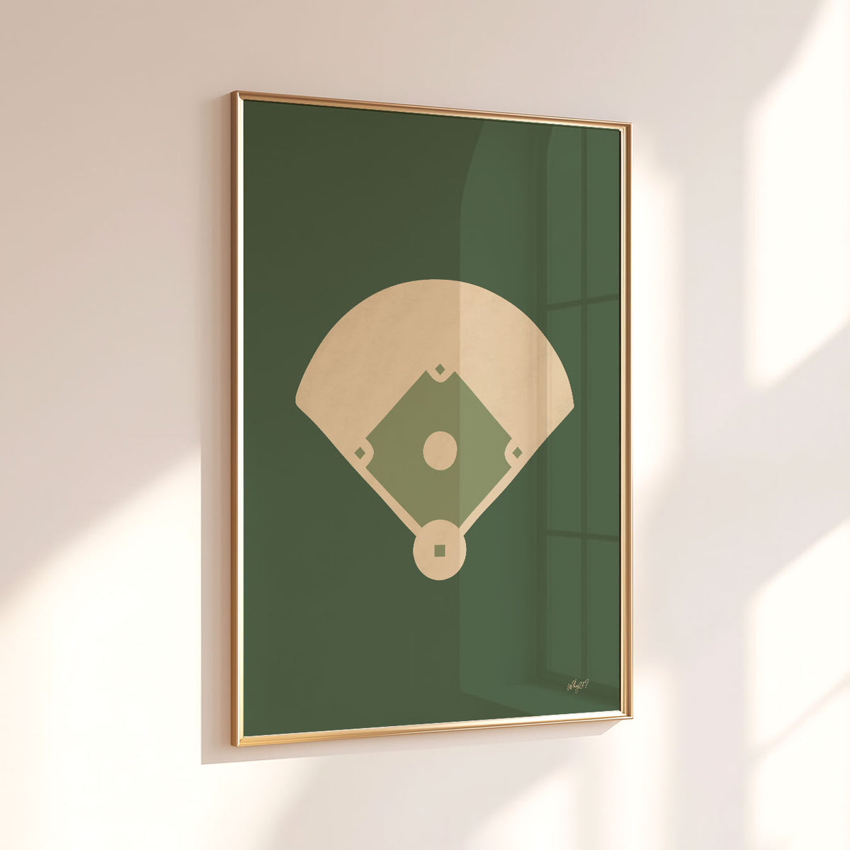 Green Baseball Field Poster